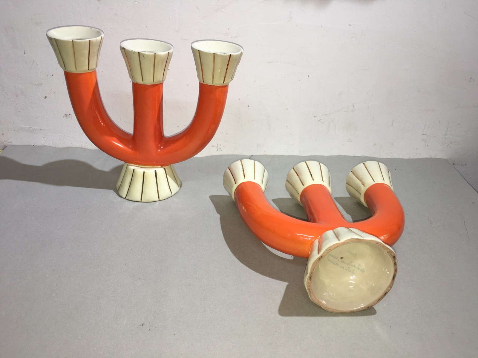Candelabro In Ceramica Pucci Umbertide, Design Art Déco