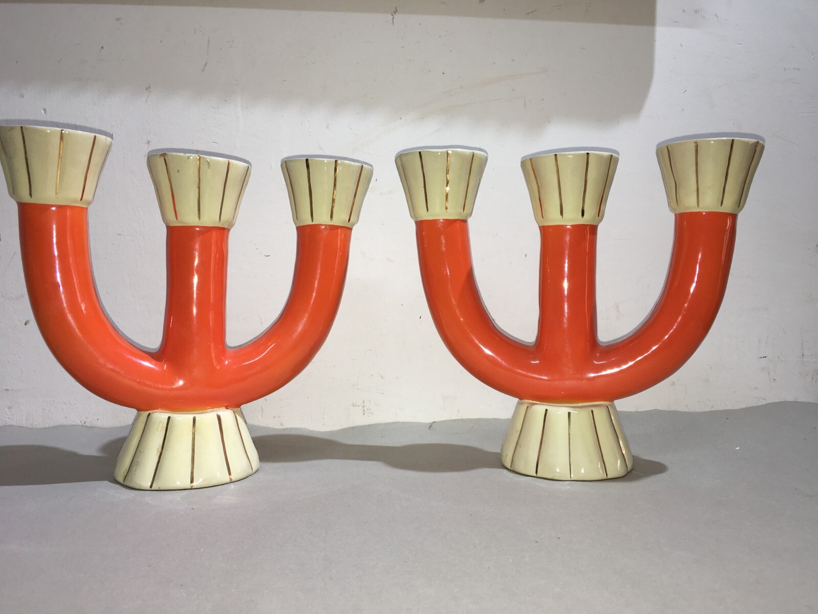 Candelabro In Ceramica Pucci Umbertide, Design Art Déco