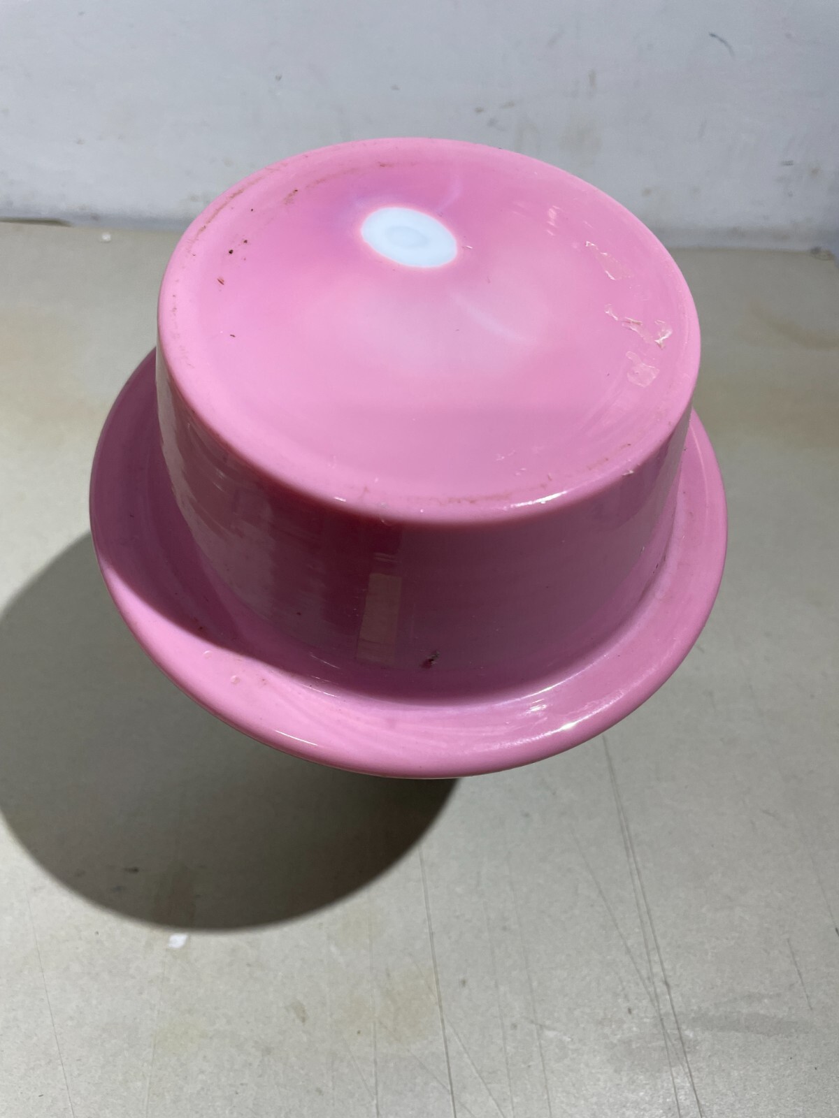 Antica Lampada In Vetro Opaline Rosa Con Decoro Floreale, Stile Liberty