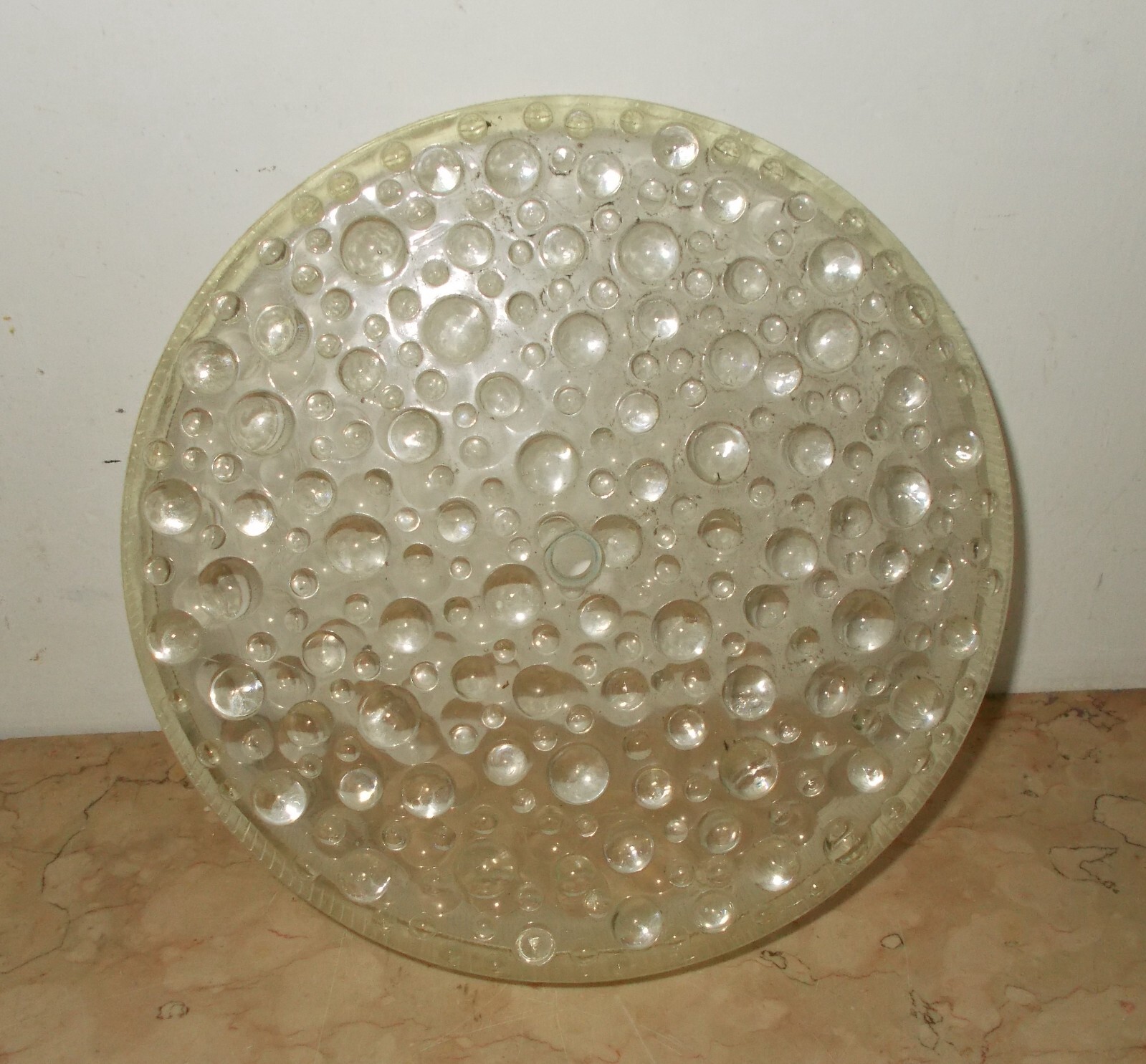 Lampada Plafoniera In Vetro E Metallo Cromato, Design Italiano, 1950 1970