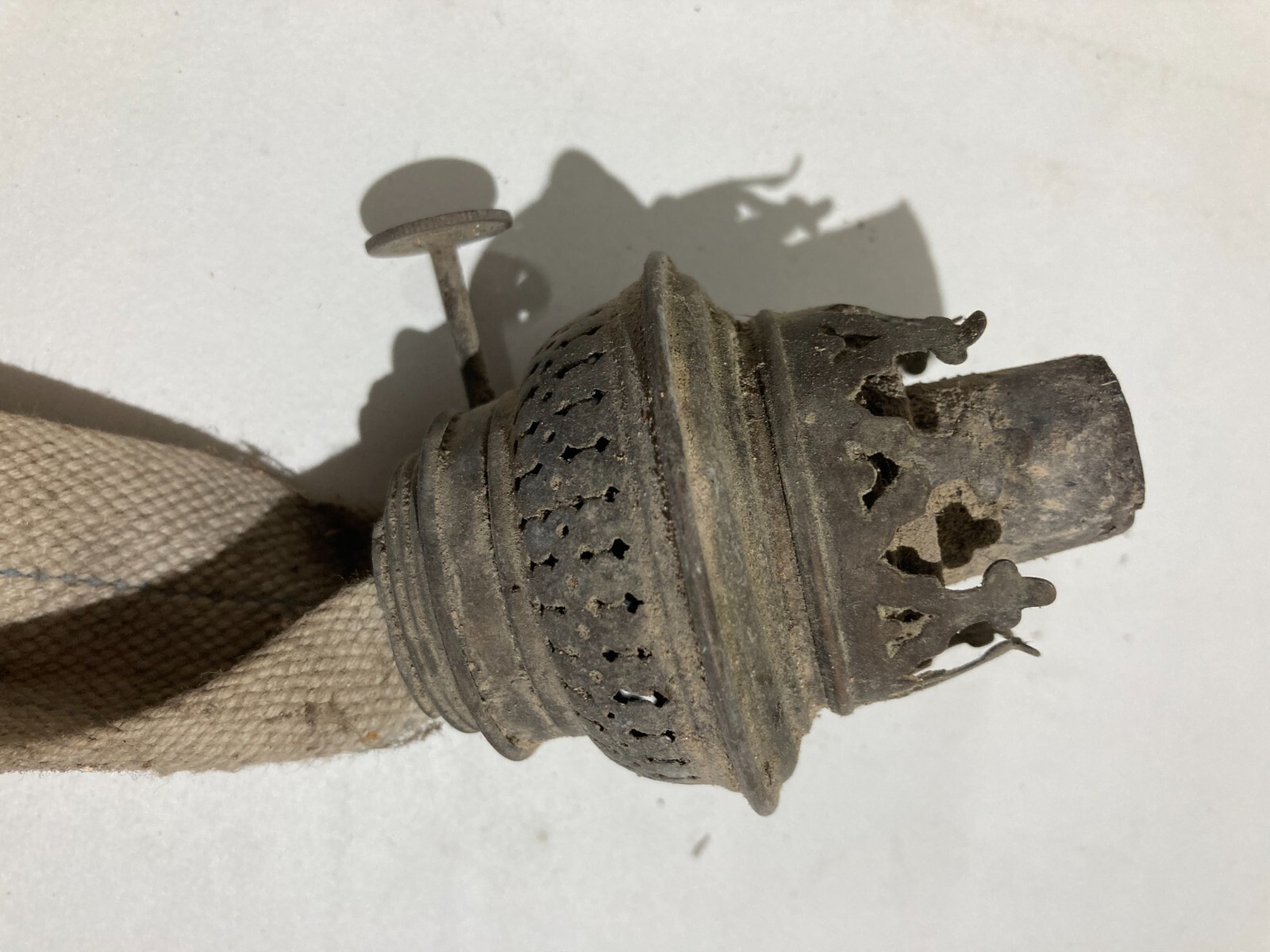 Antico Ricambio Per Lampade A Petrolio Con Stoppino d'Epoca