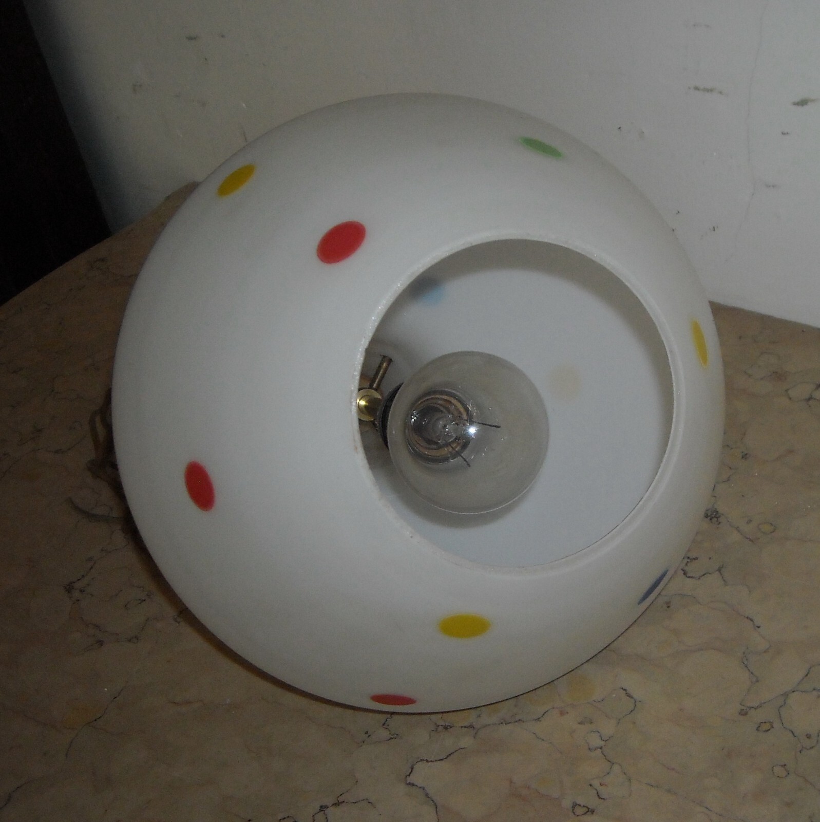 Lampada A Sospensione In Vetro Opalescente, Design Anni '50 '60