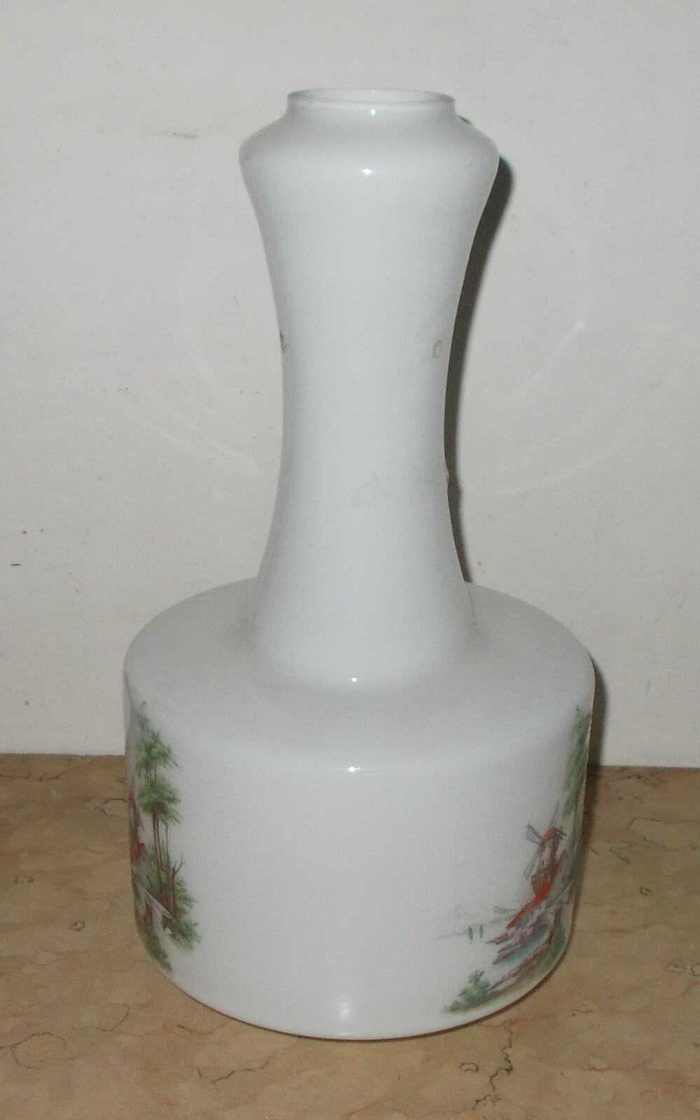 Lampada A Sospensione In Vetro Lattiginoso Con Decori Di Mulini A Vento