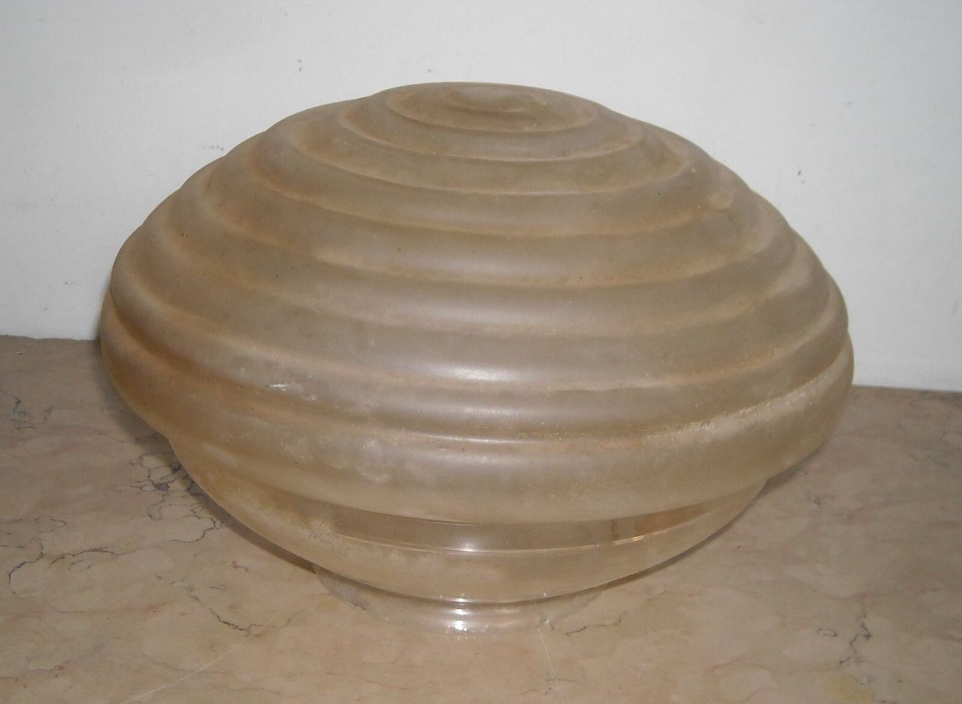 Coppa Per Lampada In Vetro Satinato, Marchio GBM, Design Metà '900