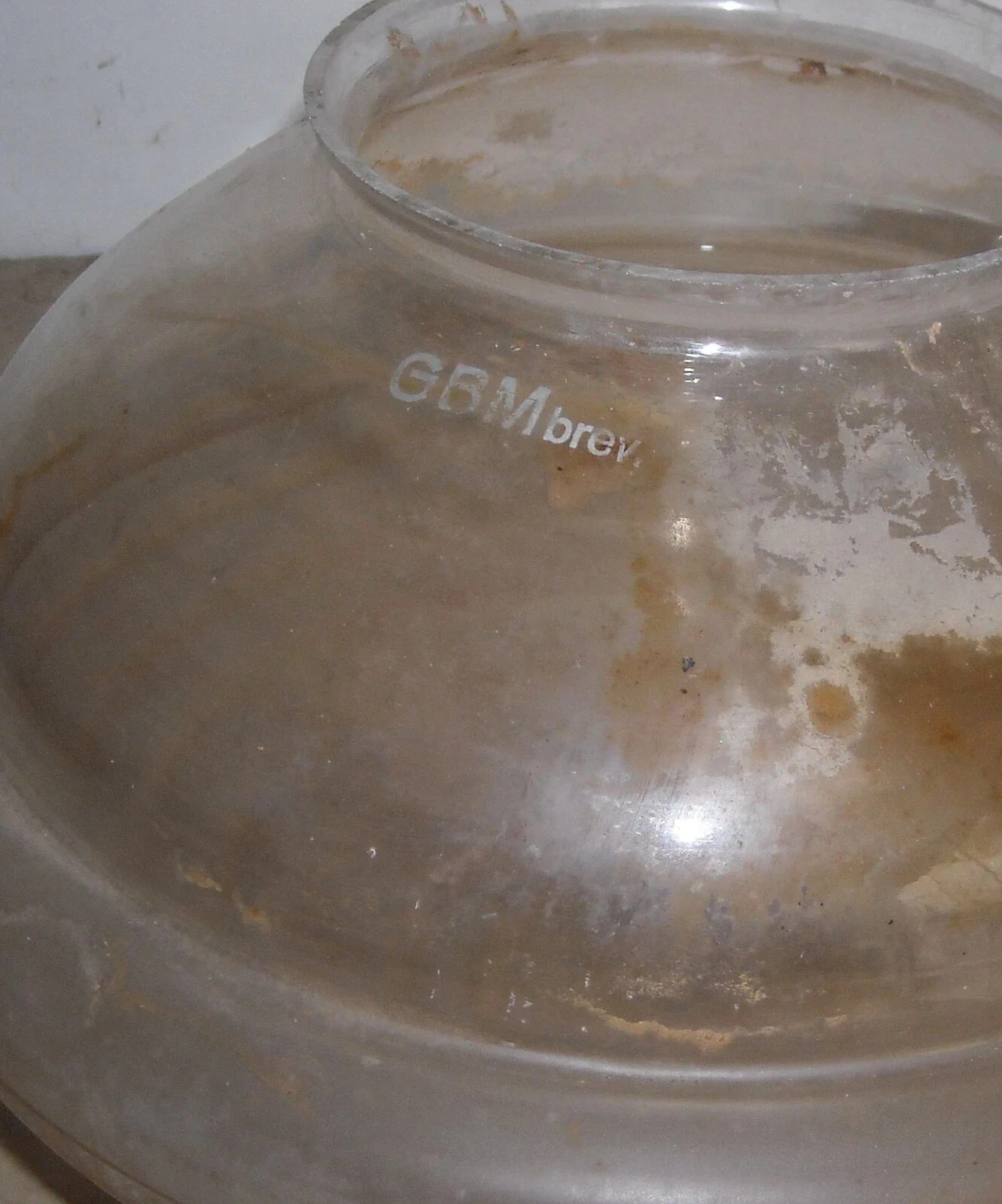 Lamp Bowl in Satin Glass, GBM Mark, Mid-20th-Century Design