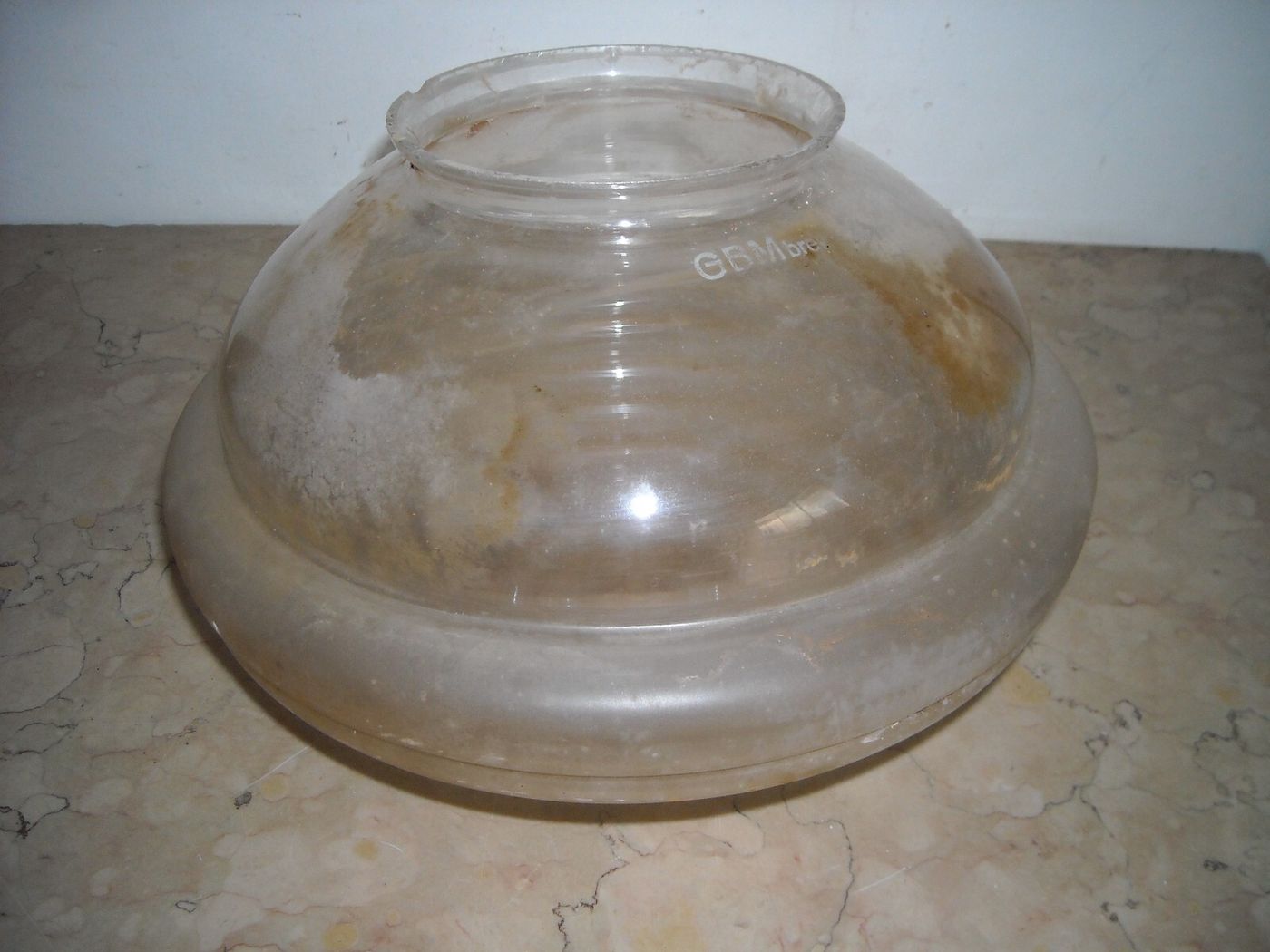 Coppa Per Lampada In Vetro Satinato, Marchio GBM, Design Metà '900