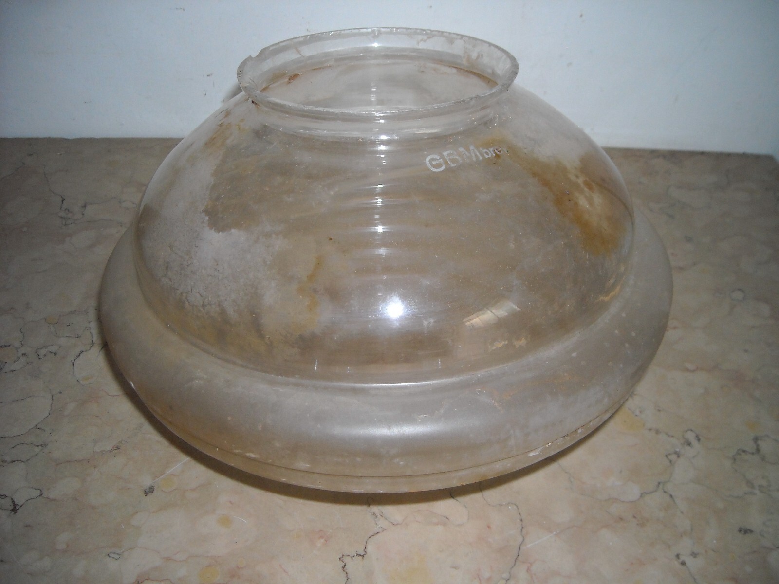 Coppa Per Lampada In Vetro Satinato, Marchio GBM, Design Metà '900