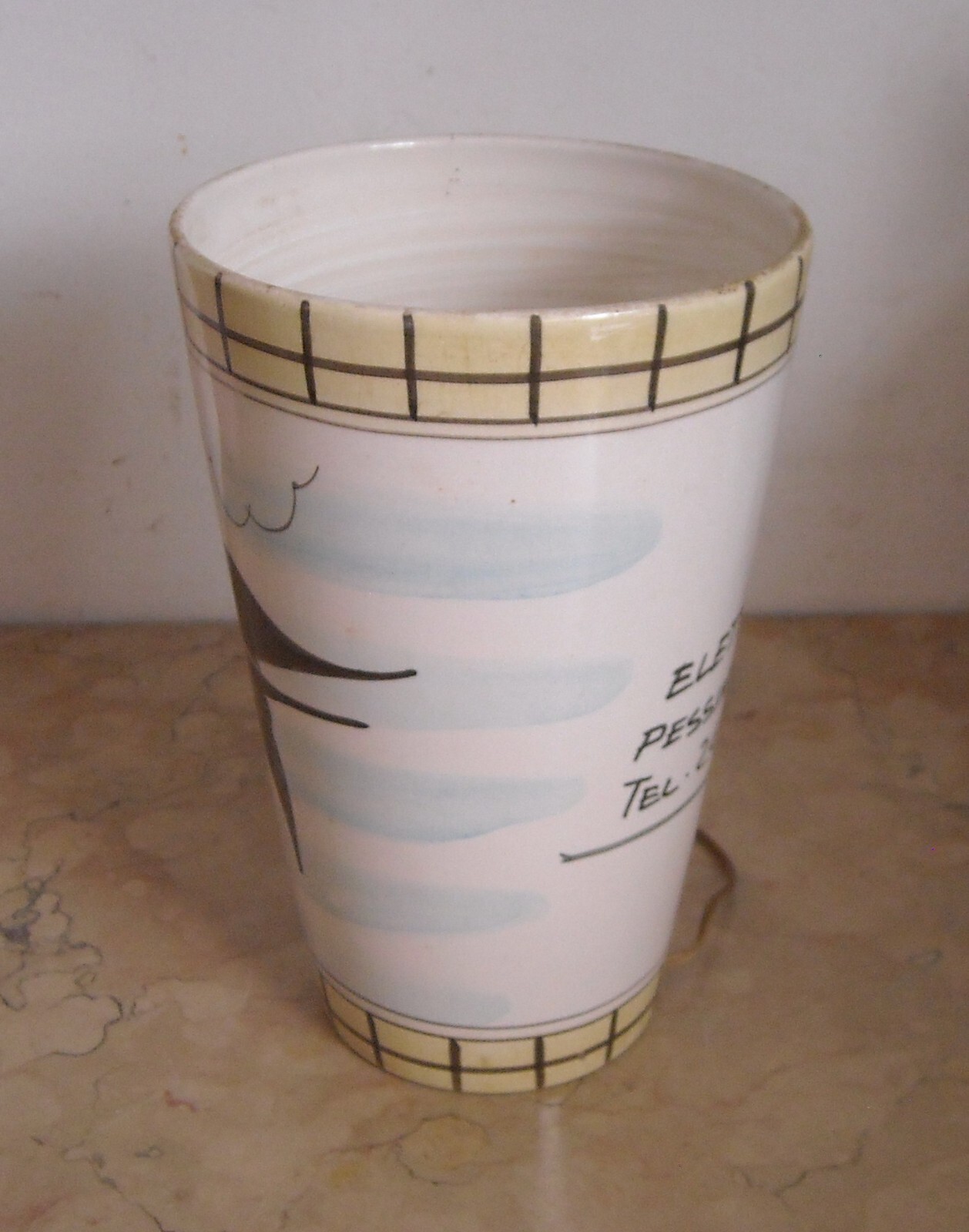 Lampada Da Tavolo Pubblicitaria Elettroricci In Ceramica, Bari