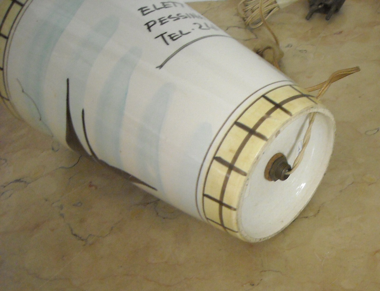 Lampada Da Tavolo Pubblicitaria Elettroricci In Ceramica, Bari