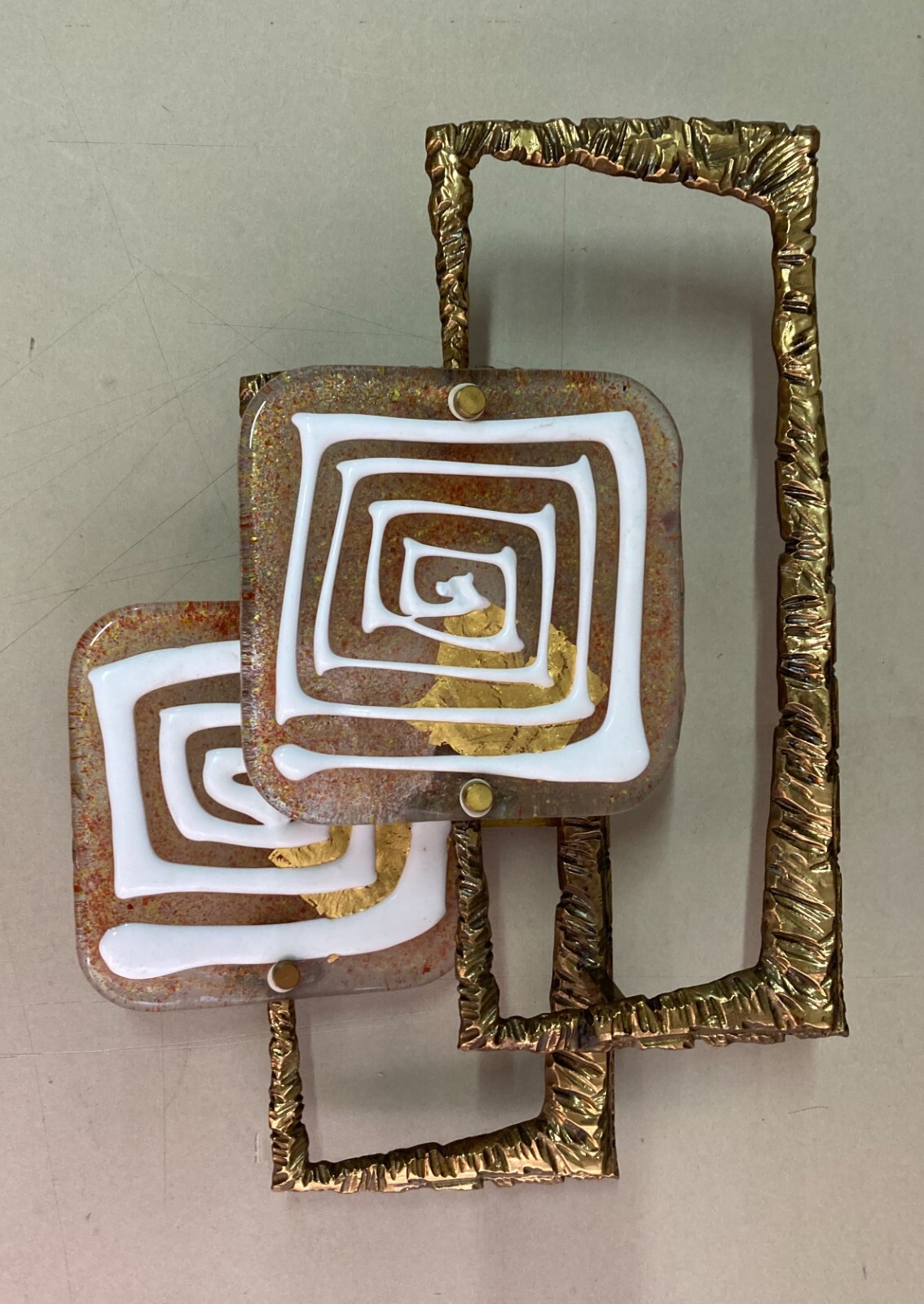 Modernariato, Design: Lampada Applique Scultorea Di Brotto Con Vetri
