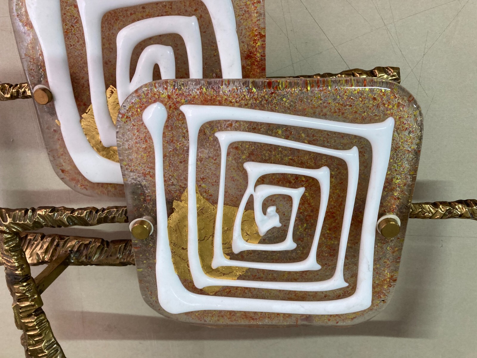 Modernariato, Design: Lampada Applique Scultorea Di Brotto Con Vetri