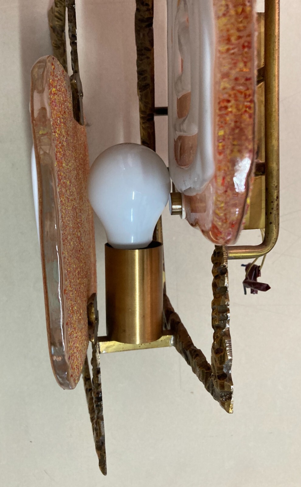 Modernariato, Design: Lampada Applique Scultorea Di Brotto Con Vetri