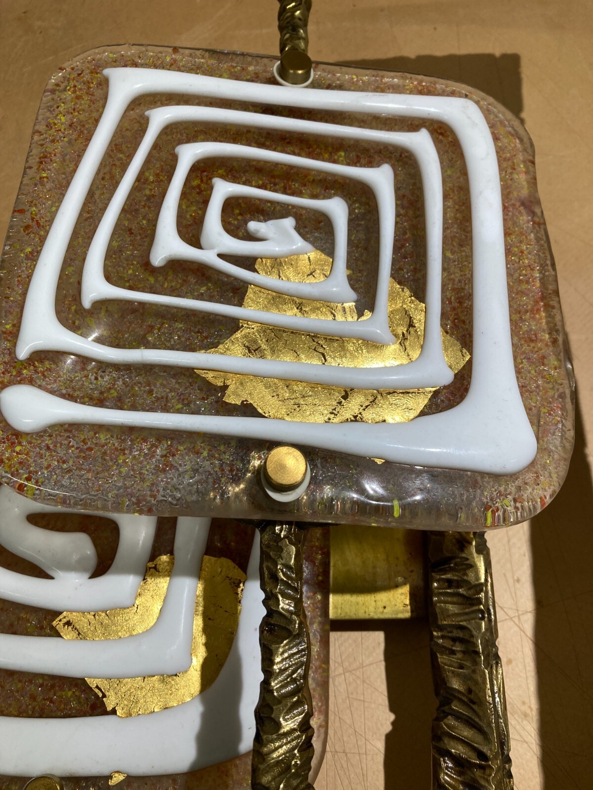 Modernariato, Design: Lampada Applique Scultorea Di Brotto Con Vetri