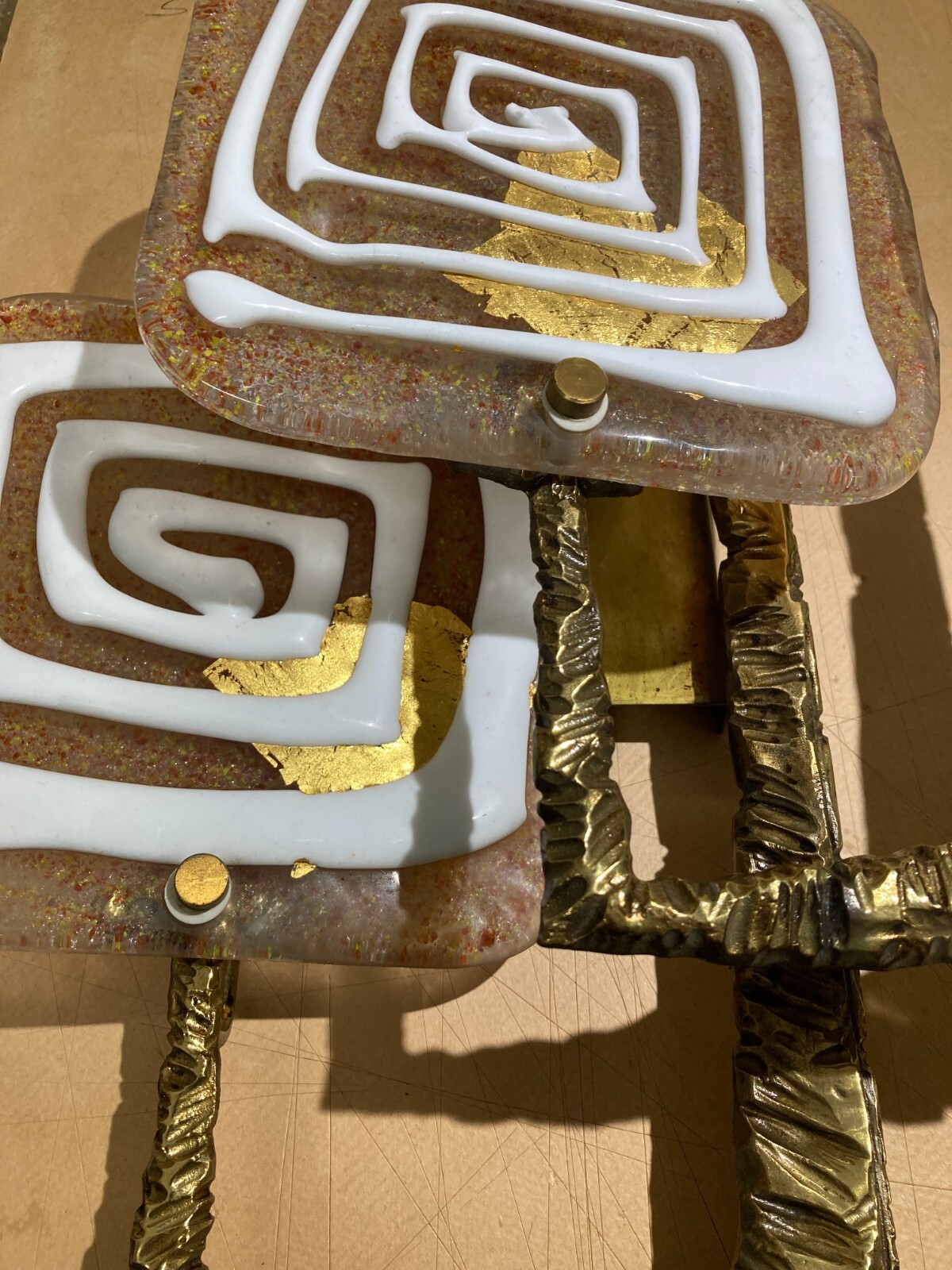 Modernariato, Design: Lampada Applique Scultorea Di Brotto Con Vetri