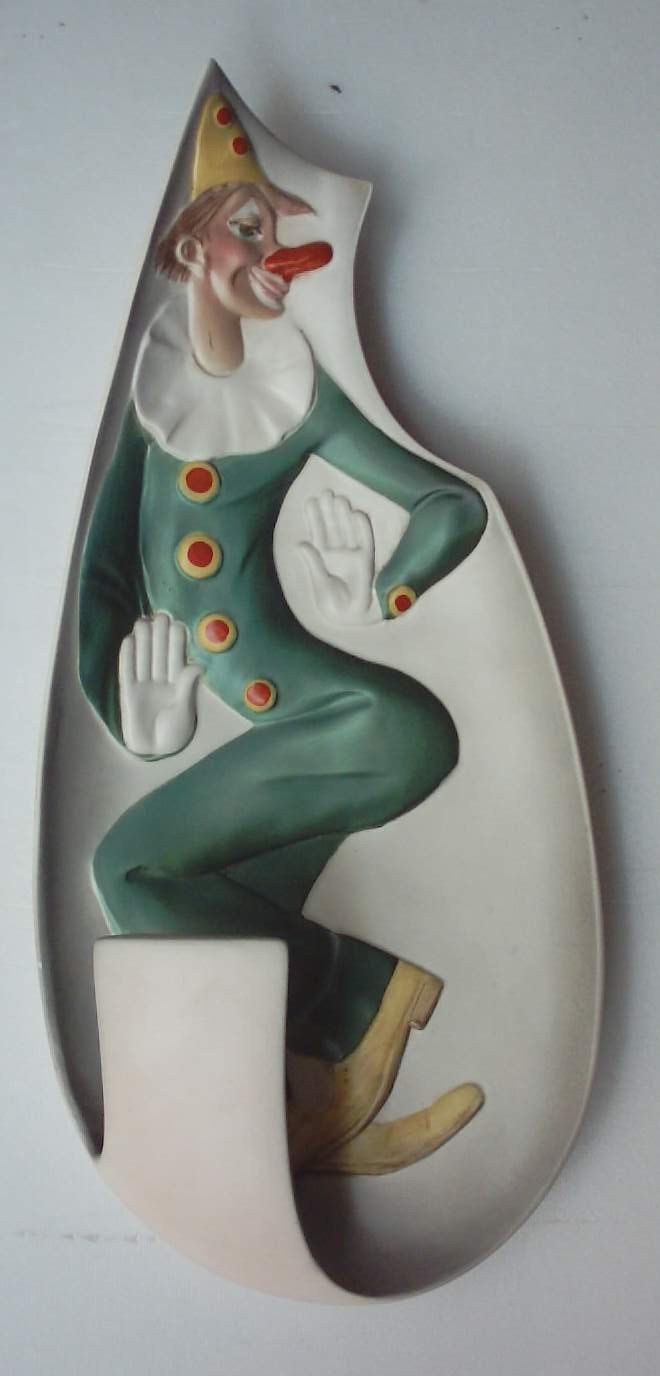 Lampada Da Parete In Ceramica C.I.A. Manna Clown Olive
