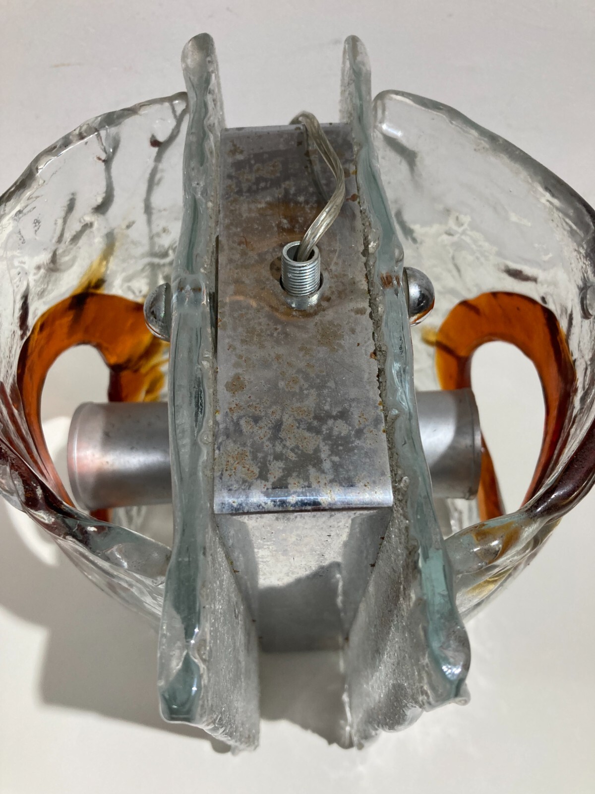 Lampada A Sospensione In Vetro Di Murano Attribuibile A Mazzega