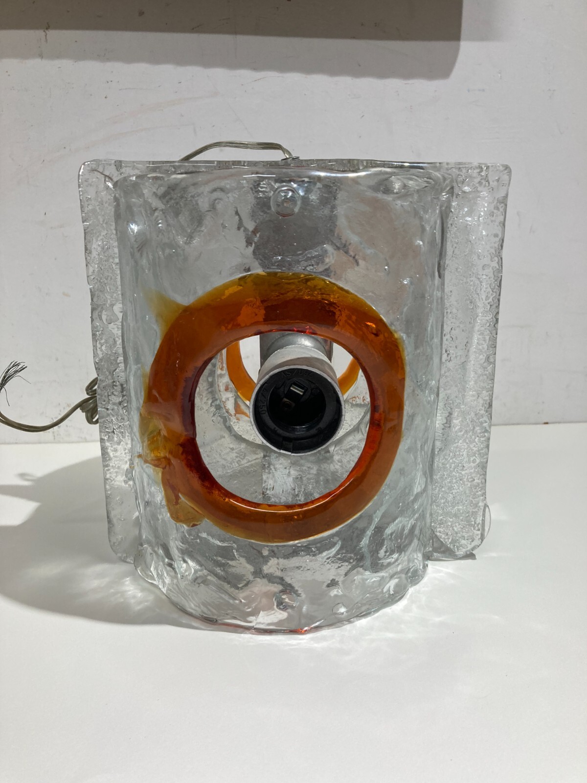 Lampada A Sospensione In Vetro Di Murano Attribuibile A Mazzega