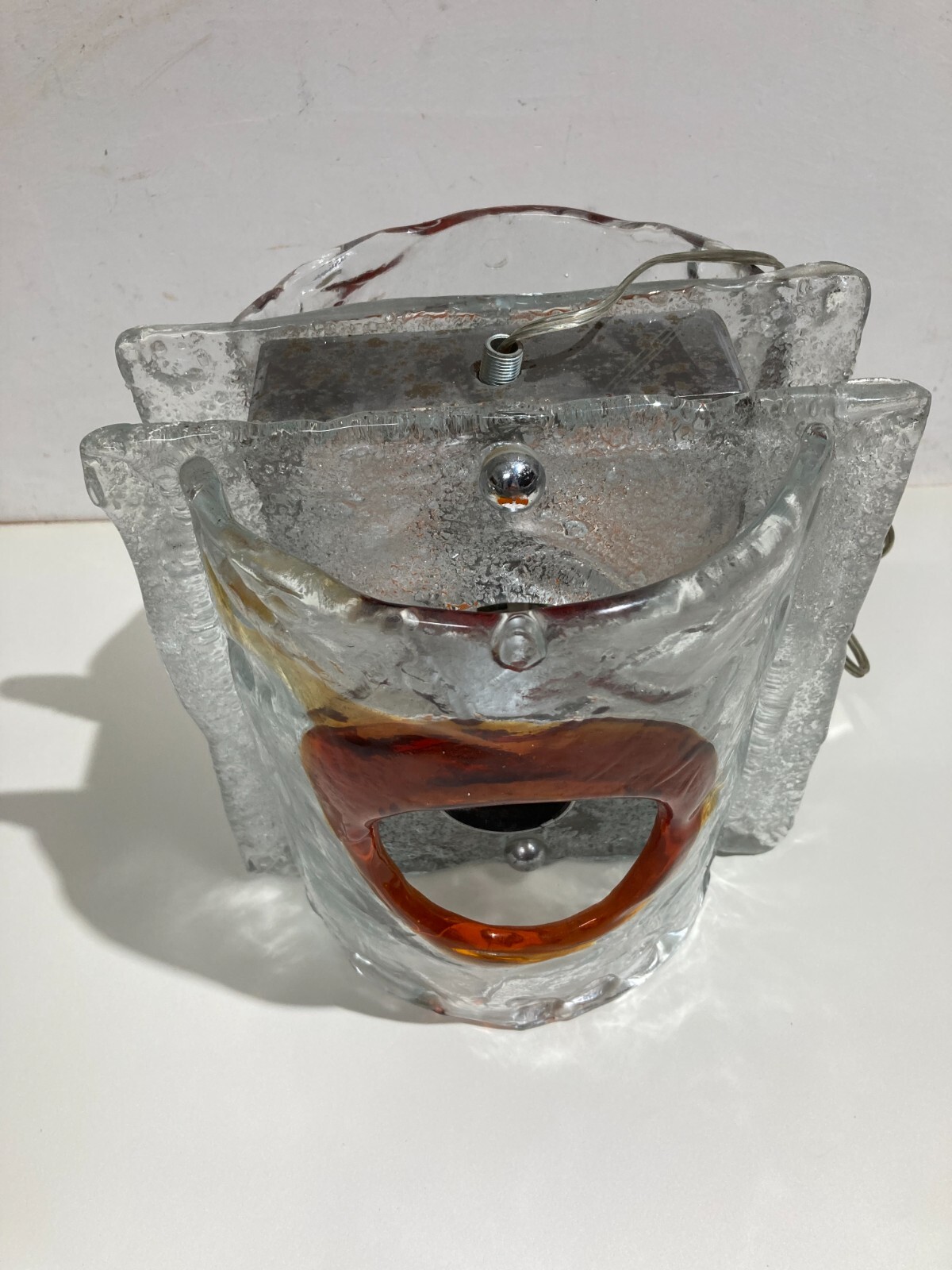 Lampada A Sospensione In Vetro Di Murano Attribuibile A Mazzega