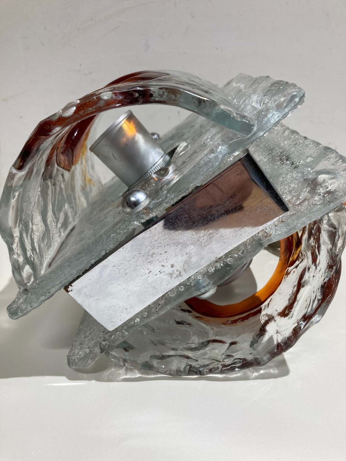 Lampada A Sospensione In Vetro Di Murano Attribuibile A Mazzega