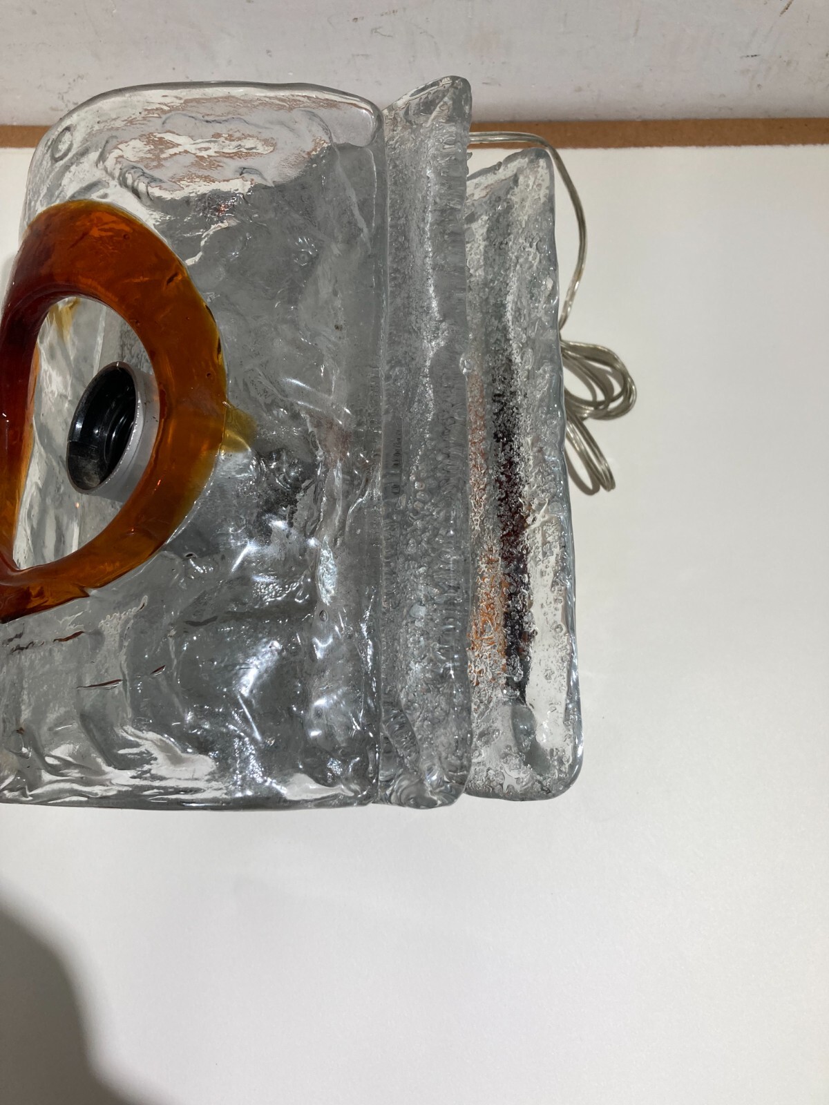 Lampada A Sospensione In Vetro Di Murano Attribuibile A Mazzega