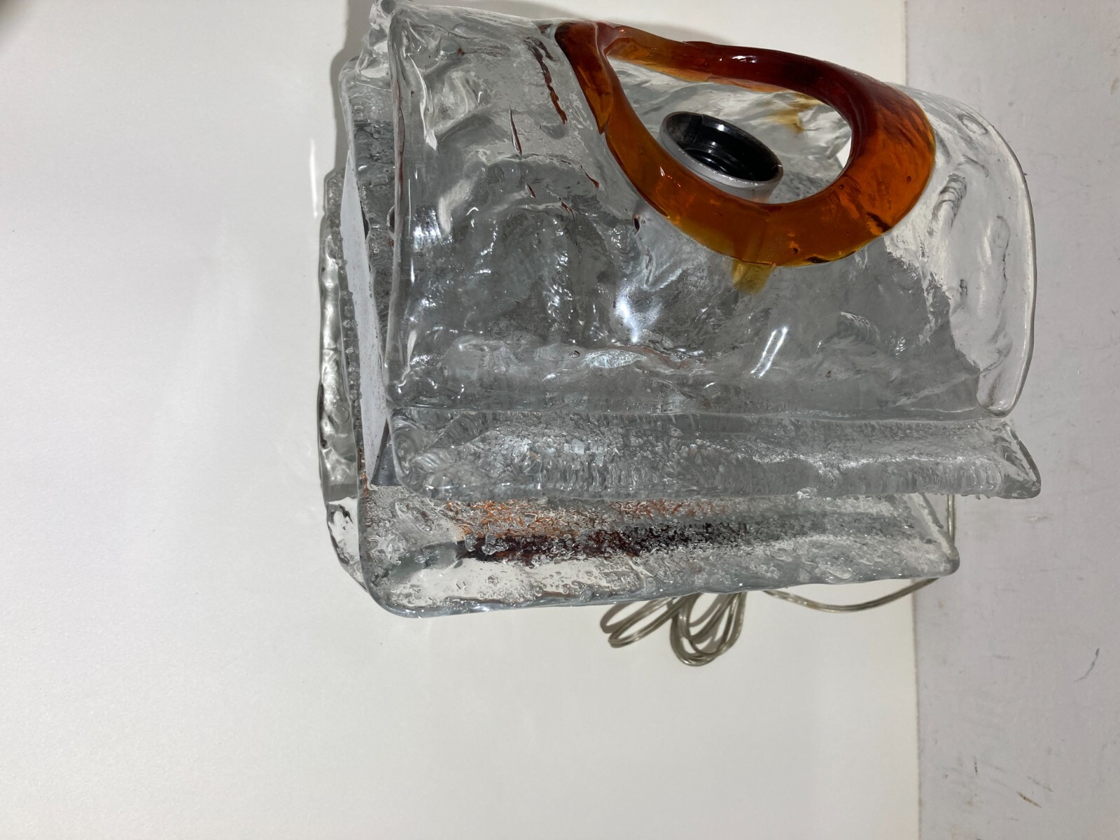 Lampada A Sospensione In Vetro Di Murano Attribuibile A Mazzega