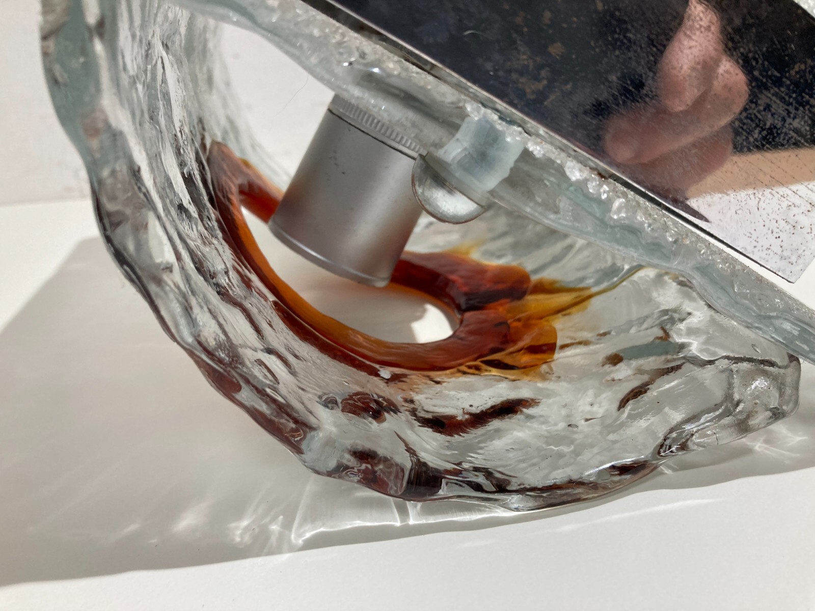 Lampada A Sospensione In Vetro Di Murano Attribuibile A Mazzega