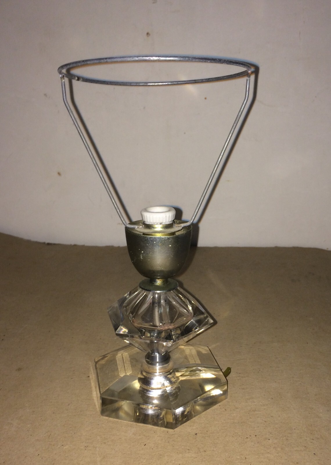 Coppia Di Lampade Da Tavolo In Vetro Massiccio, Design Di Metà Novecento