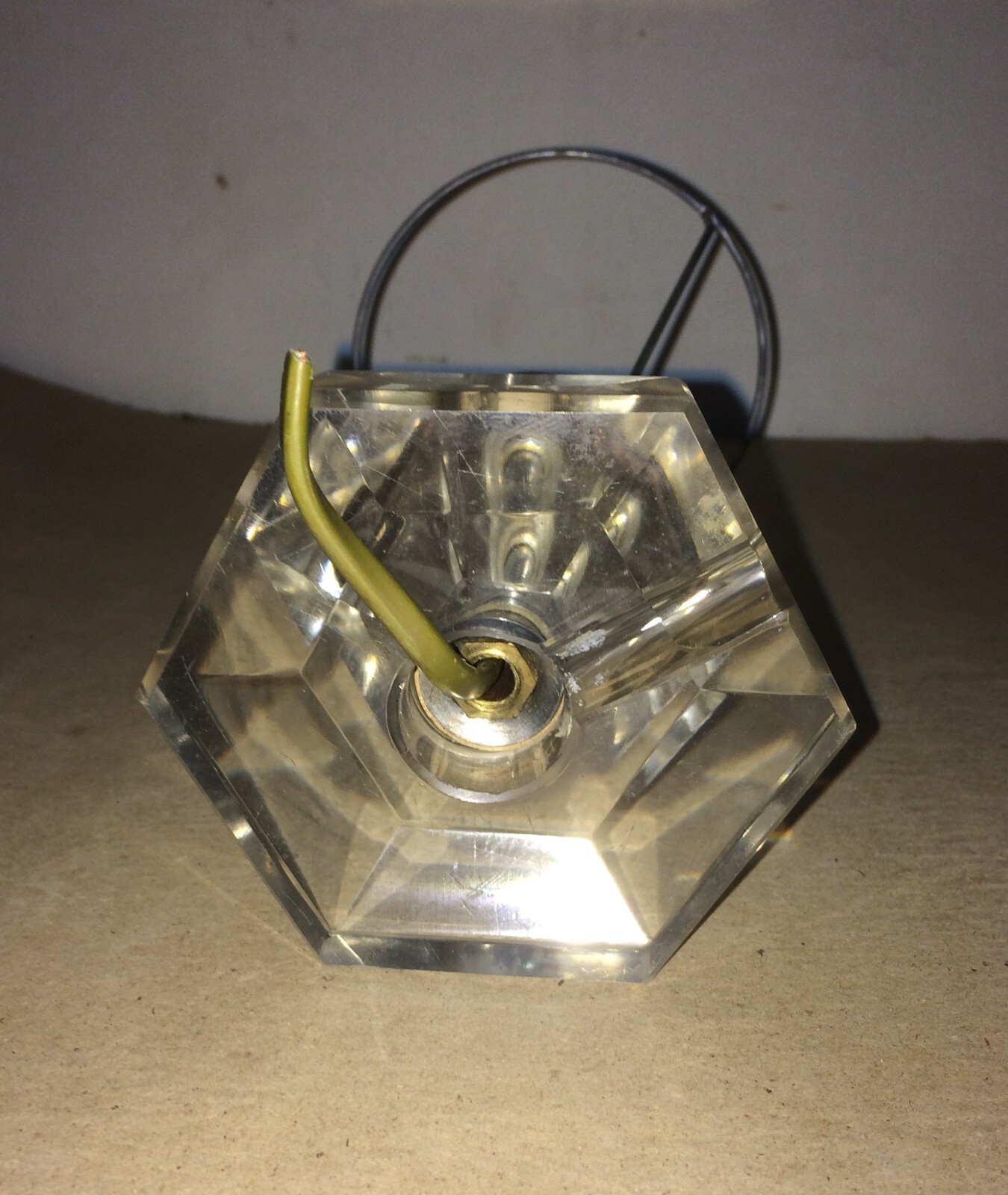 Coppia Di Lampade Da Tavolo In Vetro Massiccio, Design Di Metà Novecento