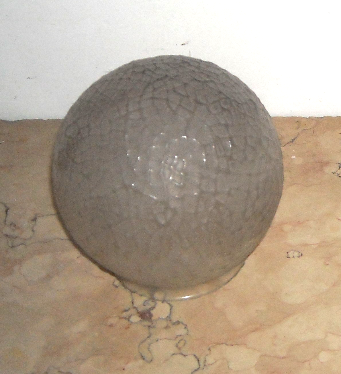 Vetro d'Epoca: Antica Coppa Sferica Per Lampade, Lampadari E Appliques