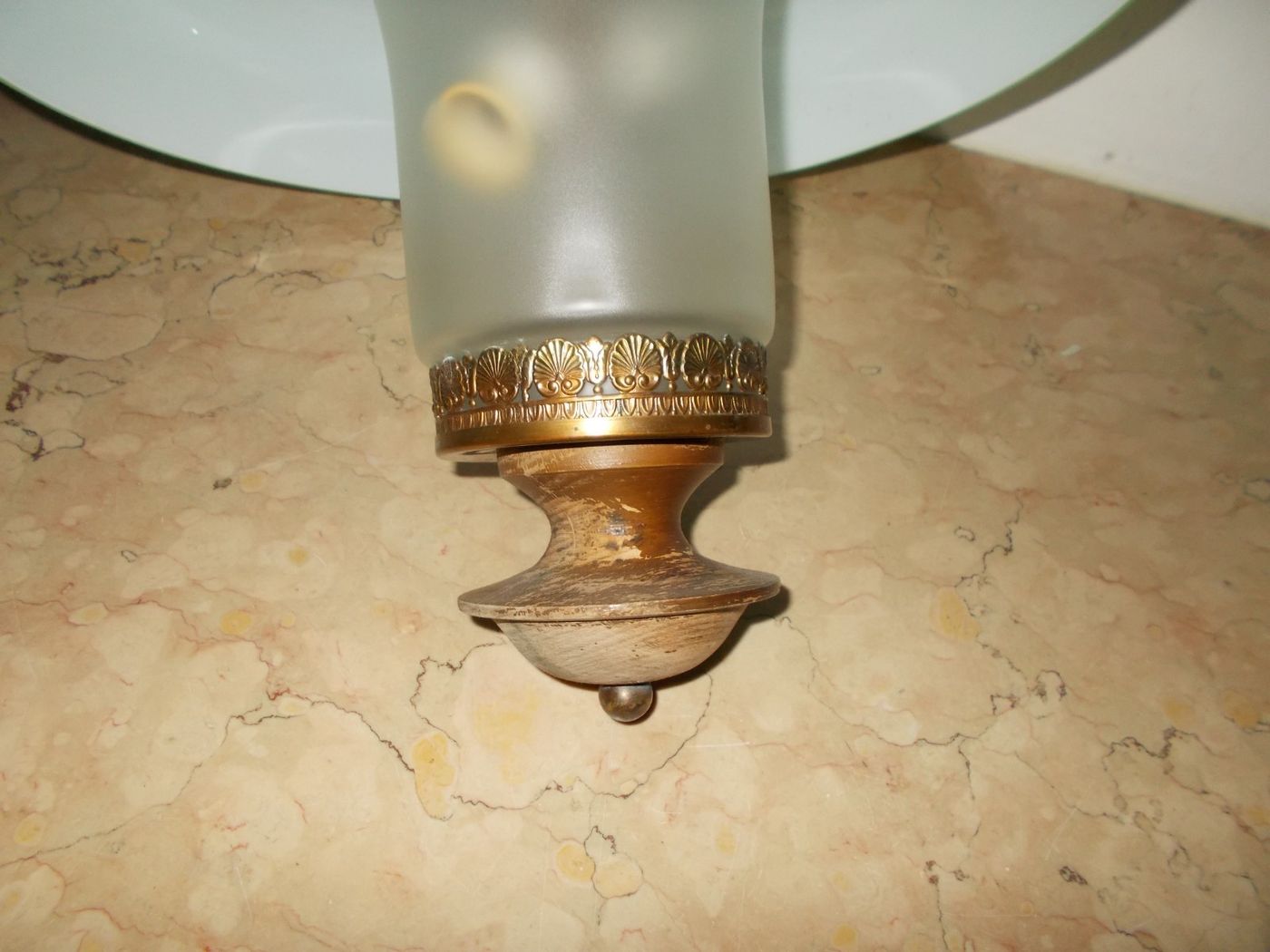 Lampadario Di Design In Vetro E Legno, Anni 1950 1970