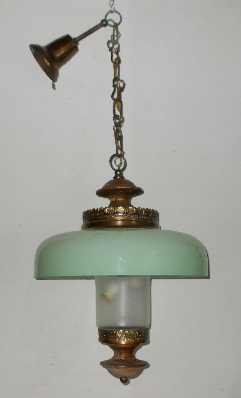 Lampadario Di Design In Vetro E Legno, Anni 1950 1970