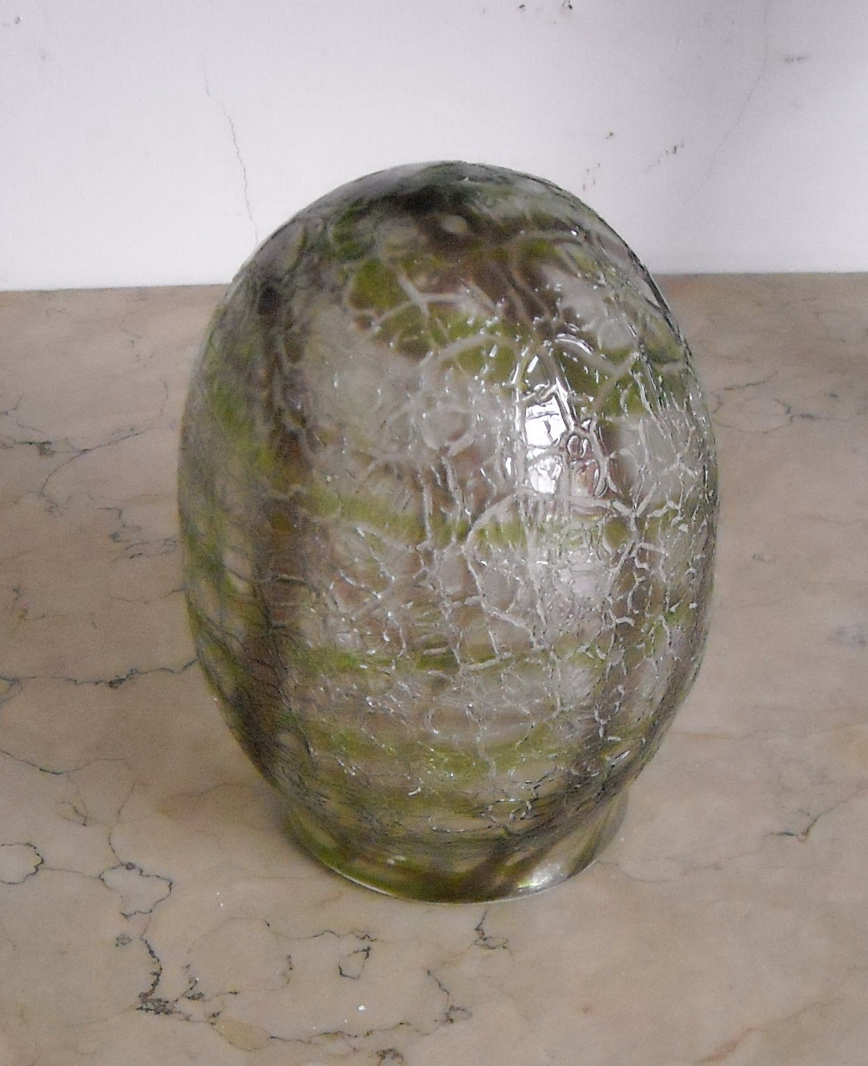 Coppa Per Lampada In Vetro Artistico, Stile Liberty, Primi '900