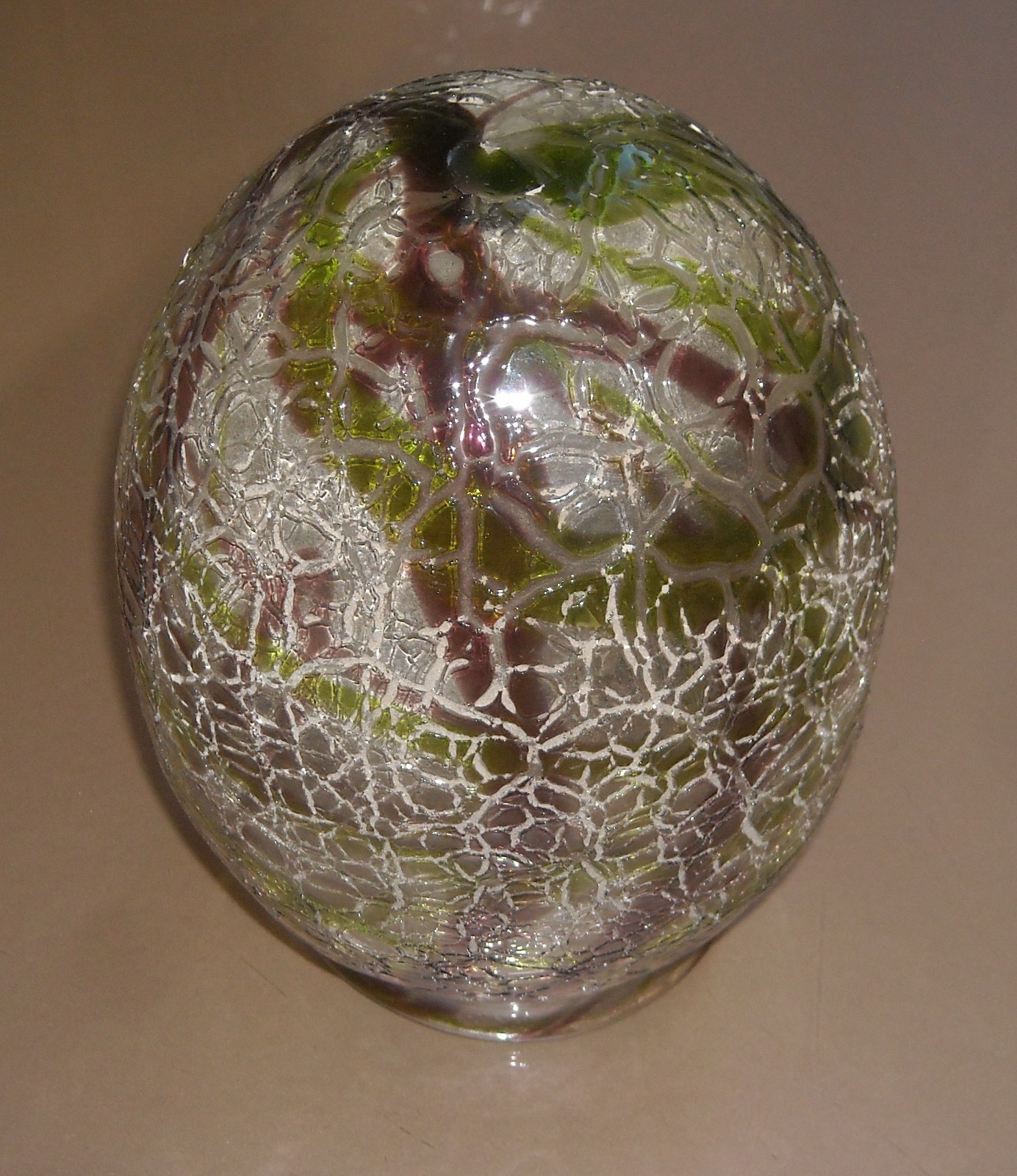 Coppa Per Lampada In Vetro Artistico, Stile Liberty, Primi '900