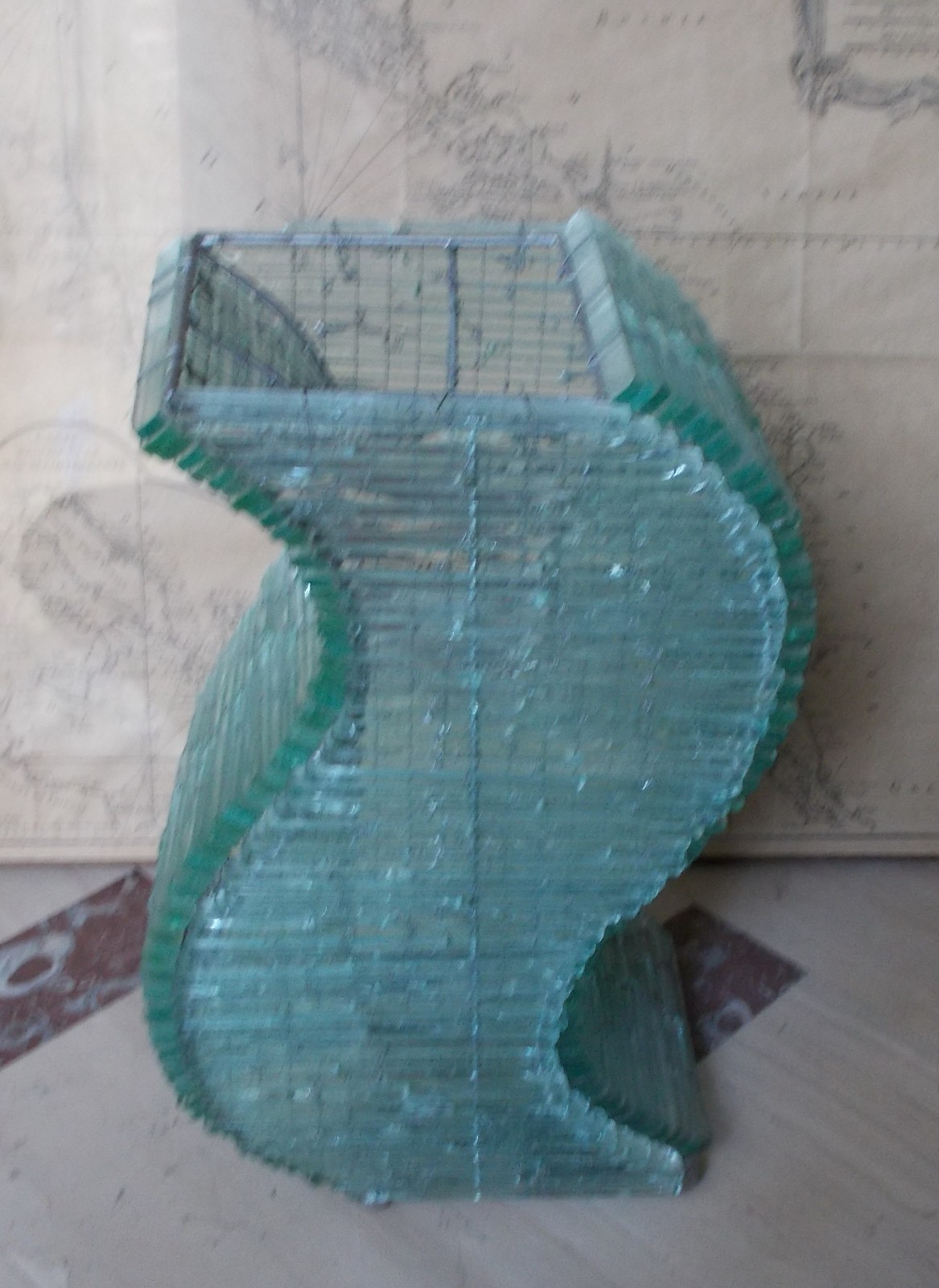 Lampada Da Tavolo Scultorea In Vetro, Seconda Metà Del '900