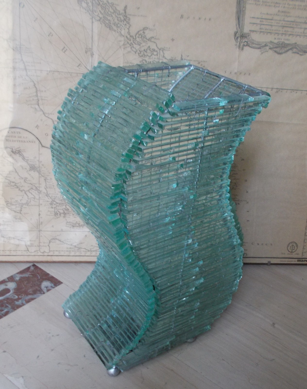 Lampada Da Tavolo Scultorea In Vetro, Seconda Metà Del '900