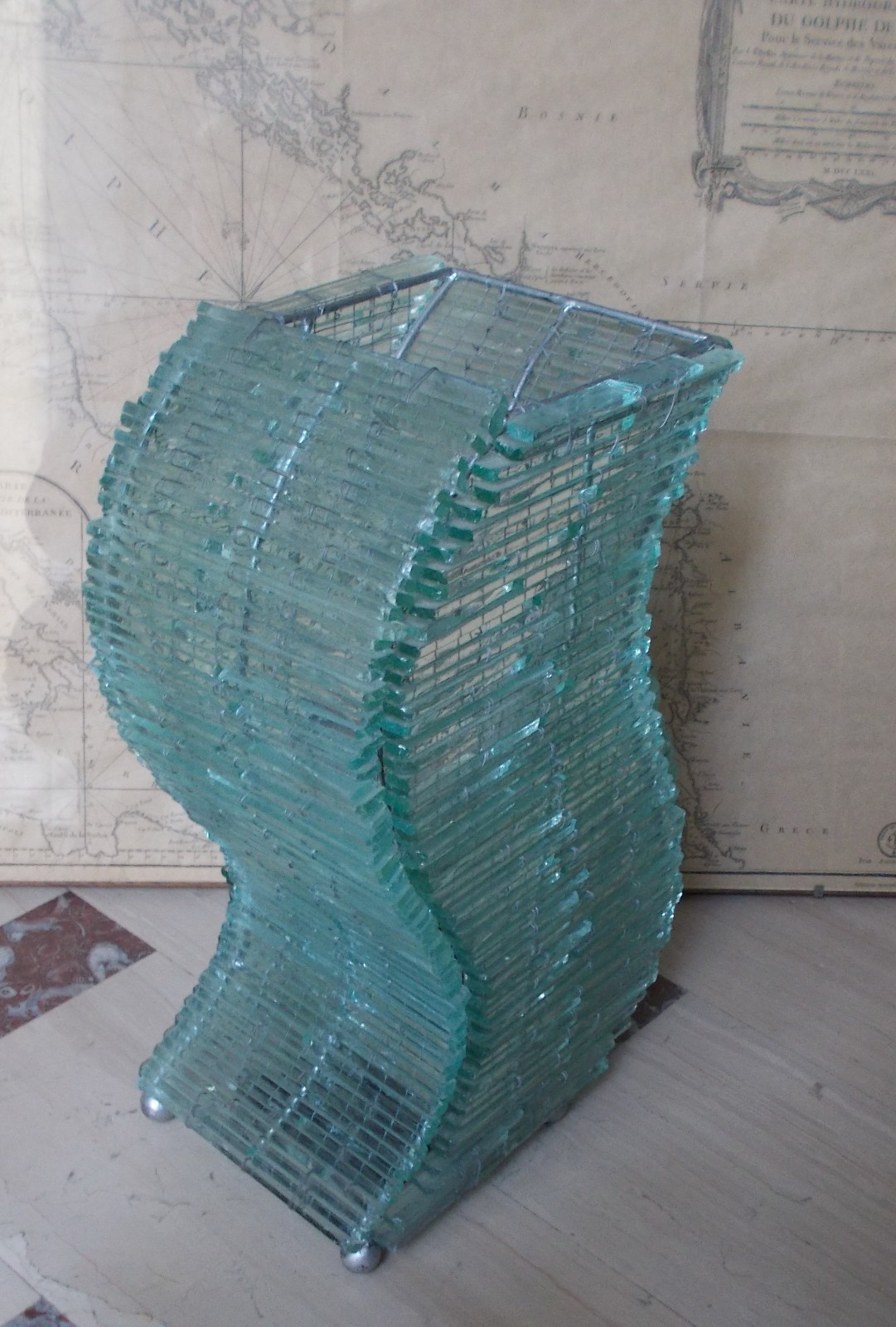 Lampada Da Tavolo Scultorea In Vetro, Seconda Metà Del '900