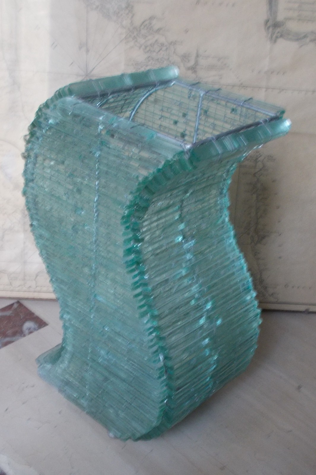 Lampada Da Tavolo Scultorea In Vetro, Seconda Metà Del '900