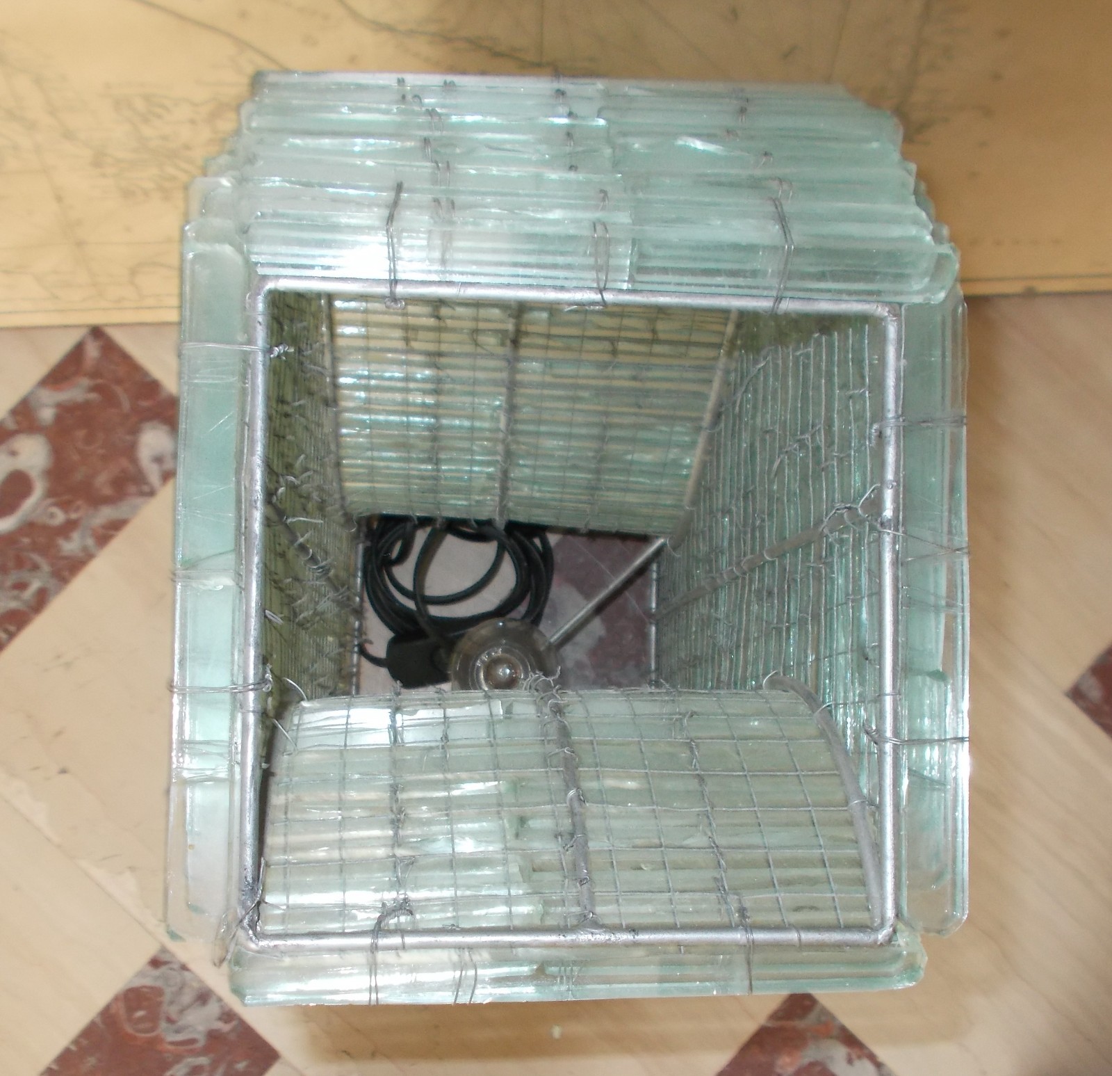 Lampada Da Tavolo Scultorea In Vetro, Seconda Metà Del '900