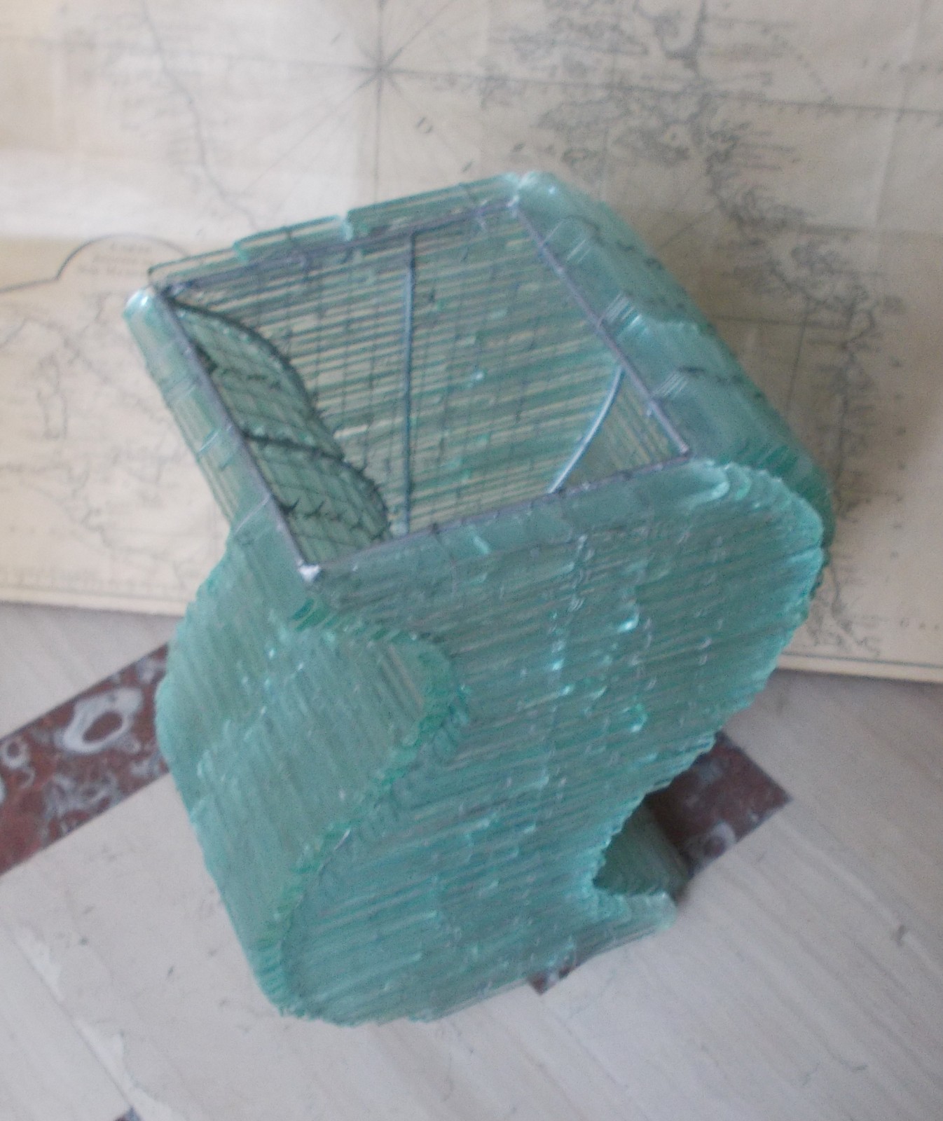 Lampada Da Tavolo Scultorea In Vetro, Seconda Metà Del '900