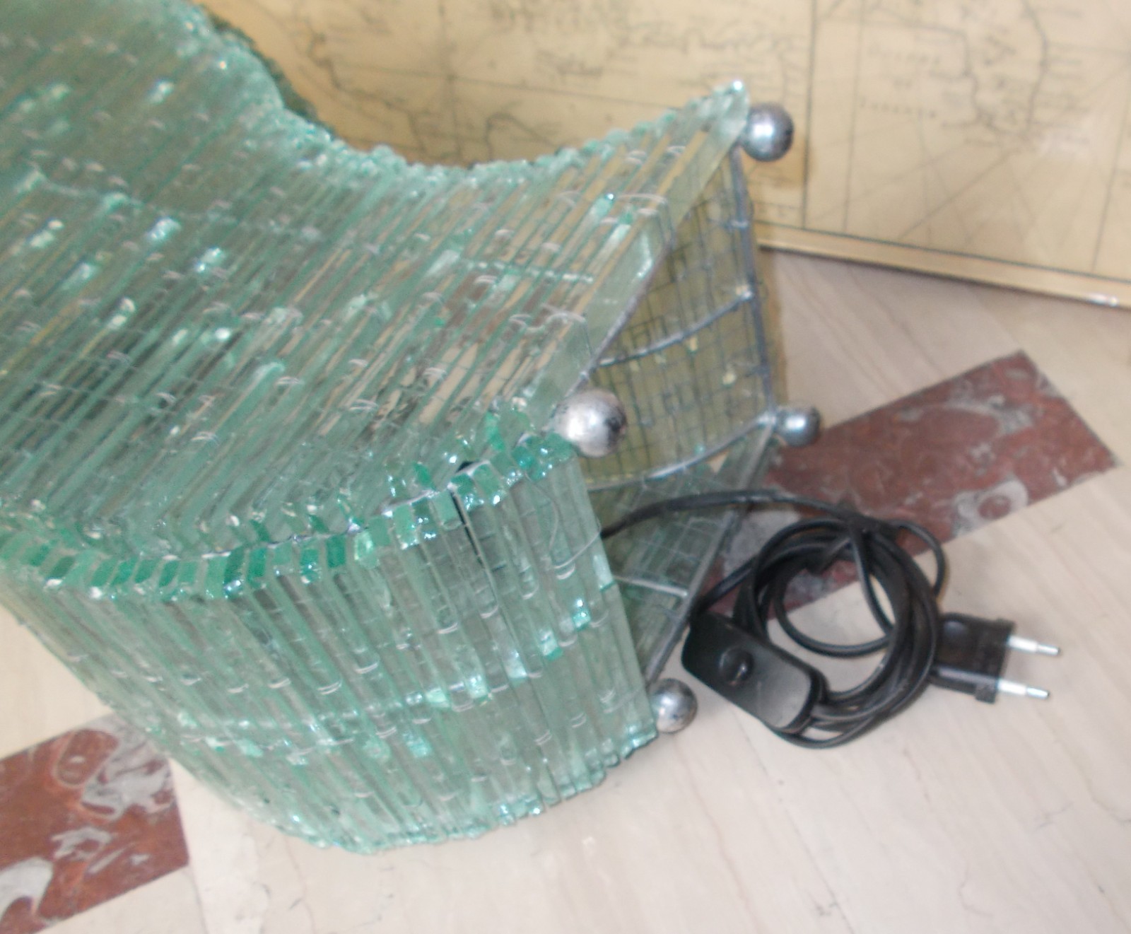 Lampada Da Tavolo Scultorea In Vetro, Seconda Metà Del '900