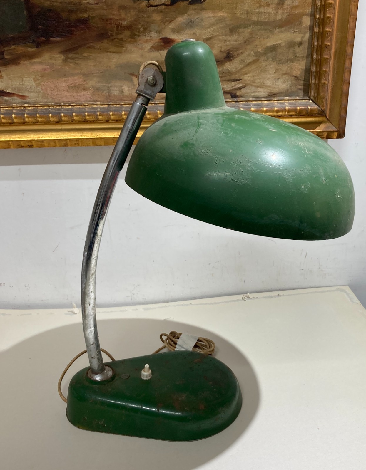 Lampada Da Scrivania Orientabile In Metallo Laccato, Design Anni '50