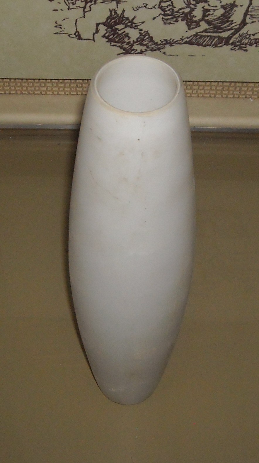 Coppa Per Lampada In Vetro d'Epoca Modellato Fusolare