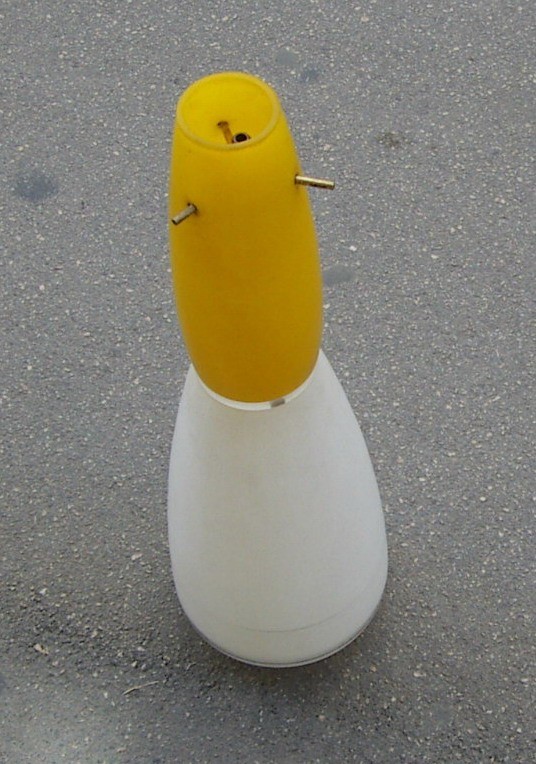 Lampada A Sospensione In Vetro Bicolore, Anni '60