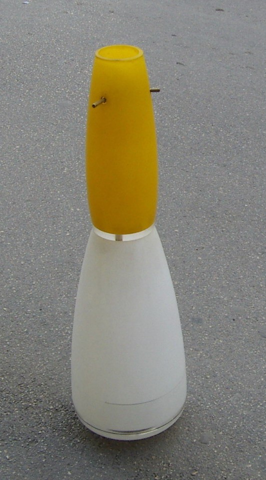 Lampada A Sospensione In Vetro Bicolore, Anni '60