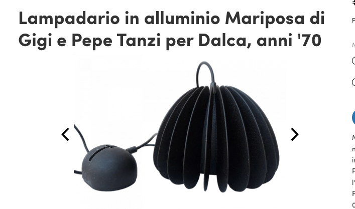 Modernariato Design: Lampada A Sospensione Mariposa Di Gigi E Pepe Tanzi Per Dalca, Anni '70
