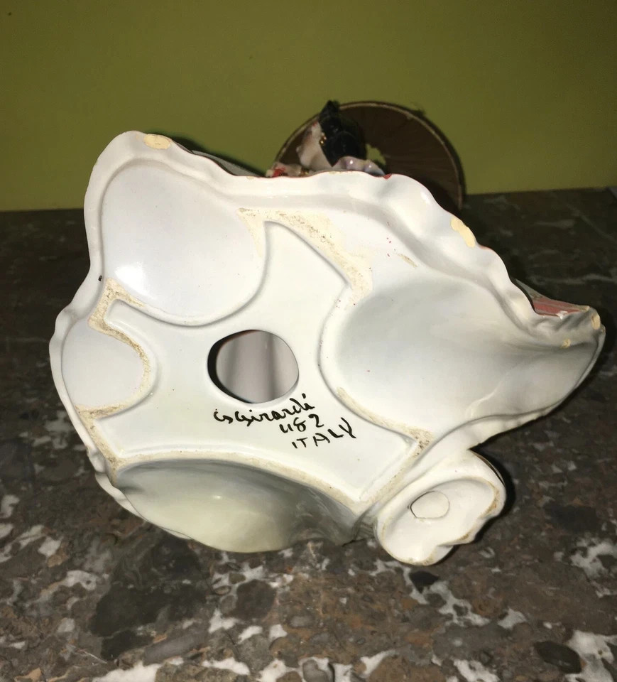 Artistica Scultura In Ceramica Girardi: Lampada Decorativa d'Epoca, Ballo E Danza