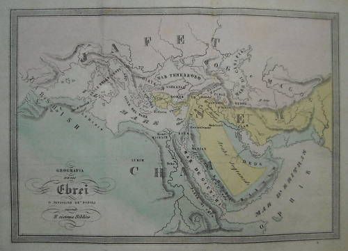 Mappa Antica: Geografia Degli Ebrei E Divisione Dei Popoli (1850)