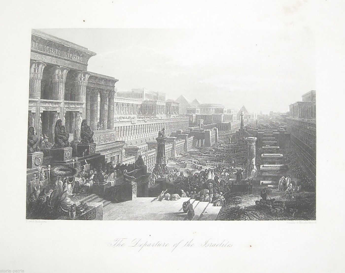 Incisione Antica: Partenza Degli Israeliti, Gerusalemme, 1865