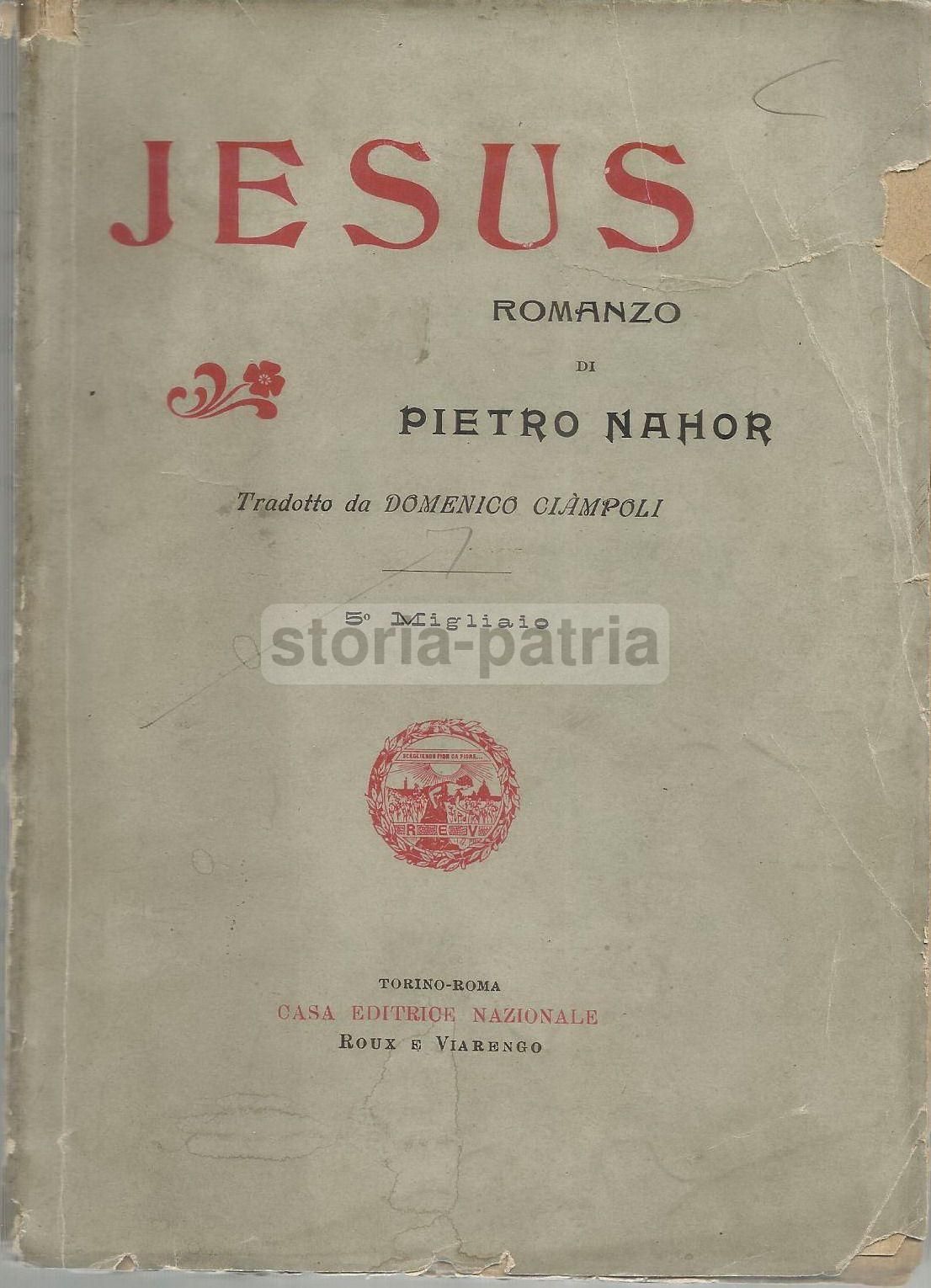 Jesus Di Pietro Nahor, Roux E Viarengo 1904, Traduzione Ciampoli