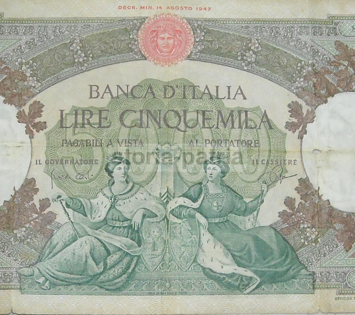 Banconota Da 5000 Lire Della Banca d'Italia, 1947